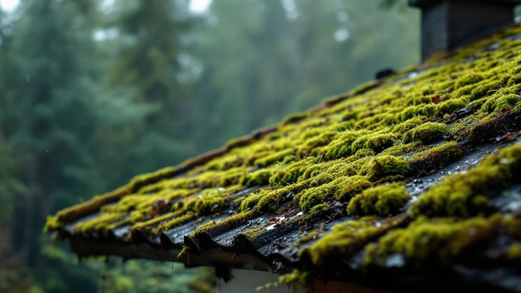 mossy roof needs cleaning in portland